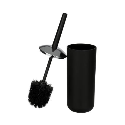 WENKO 21210100 - Βούρτσα WC BRASIL 10x37 cm μαύρη/γυαλιστερό χρώμιο