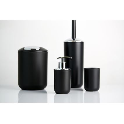 WENKO 21210100 - Βούρτσα WC BRASIL 10x37 cm μαύρη/γυαλιστερό χρώμιο