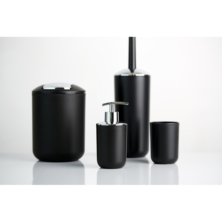 WENKO 21210100 - Βούρτσα WC BRASIL 10x37 cm μαύρη/γυαλιστερό χρώμιο