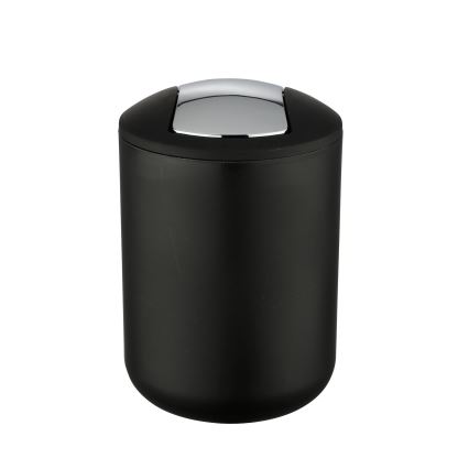 WENKO 21211100 - Κάδος απορριμμάτων BRASIL 14x21 cm μαύρο/γυαλιστερό χρώμιο