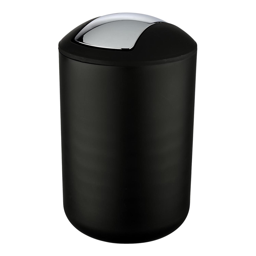 WENKO 21212100 - Κάδος BRASIL 19,5x31 cm μαύρο/γυαλιστερό χρώμιο