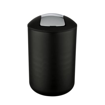 WENKO 21212100 - Κάδος BRASIL 19,5x31 cm μαύρο/γυαλιστερό χρώμιο