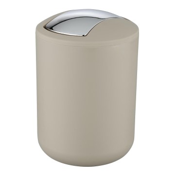 WENKO 21221100 - Κάδος απορριμμάτων BRASIL 14x21 cm μπεζ/γυαλιστερό χρώμιο