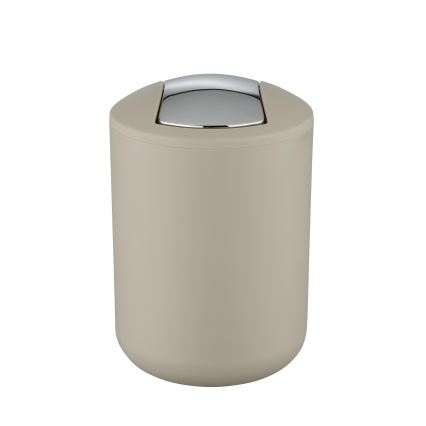 WENKO 21221100 - Κάδος απορριμμάτων BRASIL 14x21 cm μπεζ/γυαλιστερό χρώμιο
