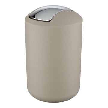 WENKO 21222100 - Κάδος BRASIL 19,5x31 cm μπεζ/γυαλισμένο χρώμιο