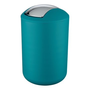WENKO 21227100 - Κάδος απορριμμάτων BRASIL 19,5x31 cm τυρκουάζ/γυαλιστερό χρώμιο