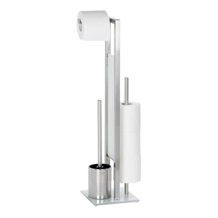 WENKO 21564100 - Βούρτσα WC RIVALTA 18x70 cm ανοξείδωτη/ασημί/λευκή/μαύρη