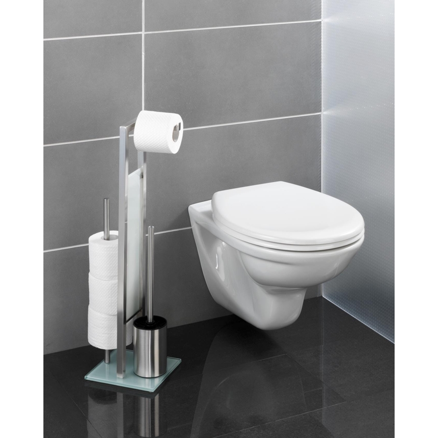 WENKO 21564100 - Βούρτσα WC RIVALTA 18x70 cm ανοξείδωτη/ασημί/λευκή/μαύρη