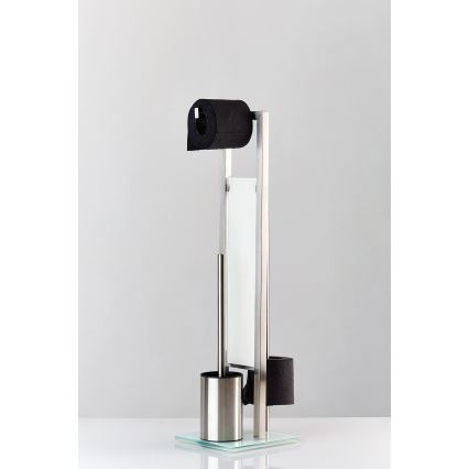 WENKO 21564100 - Βούρτσα WC RIVALTA 18x70 cm ανοξείδωτη/ασημί/λευκή/μαύρη