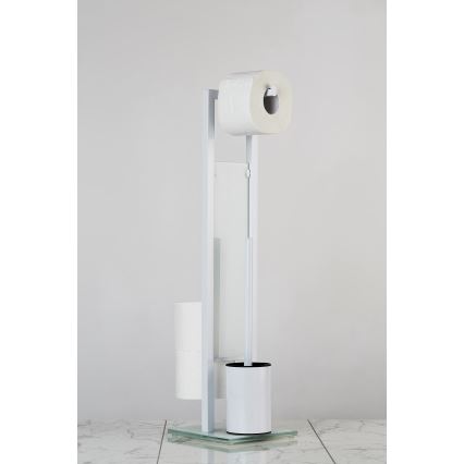 WENKO 21565100 - Βούρτσα WC RIVALTA 18x70 cm λευκή/μαύρη