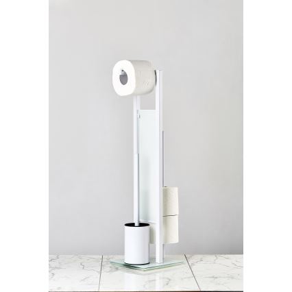 WENKO 21565100 - Βούρτσα WC RIVALTA 18x70 cm λευκή/μαύρη