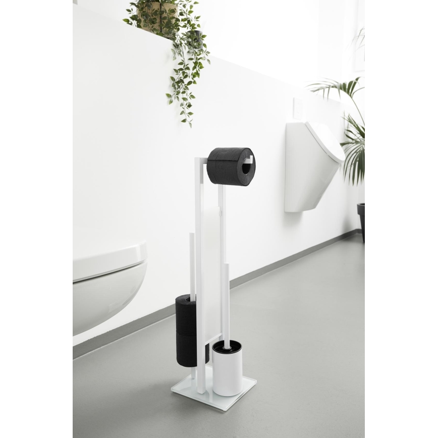 WENKO 21565100 - Βούρτσα WC RIVALTA 18x70 cm λευκή/μαύρη