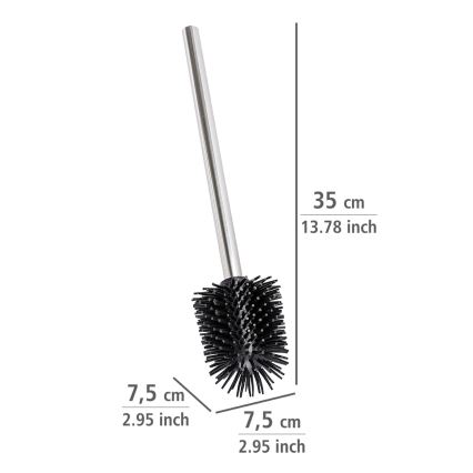 WENKO 21799100 - Βούρτσα τουαλέτας 7,5x35 cm ανοξείδωτο/ασημί/μαύρο