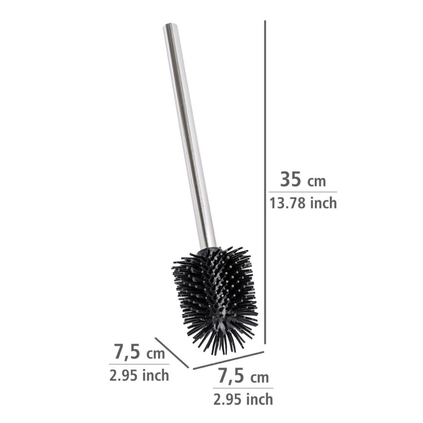 WENKO 21799100 - Βούρτσα τουαλέτας 7,5x35 cm ανοξείδωτο/ασημί/μαύρο