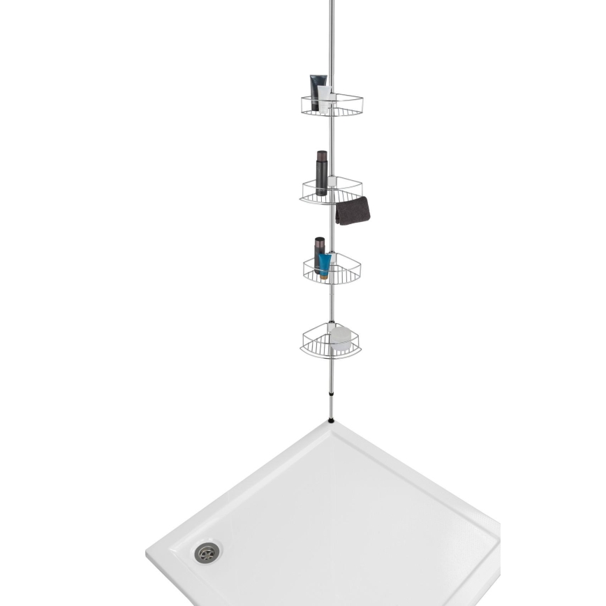 WENKO 21803100 - Γωνιακό ράφι DOLCEDO 31x275 cm, ανοξείδωτο ατσάλι/γυαλιστερό χρώμιο