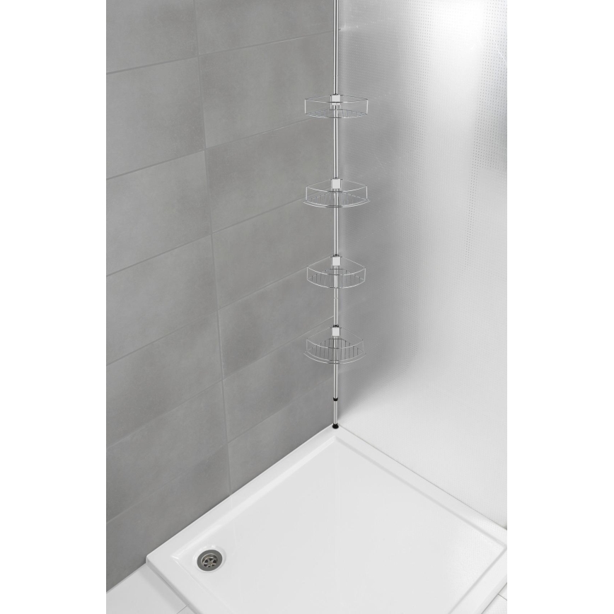 WENKO 21803100 - Γωνιακό ράφι DOLCEDO 31x275 cm, ανοξείδωτο ατσάλι/γυαλιστερό χρώμιο
