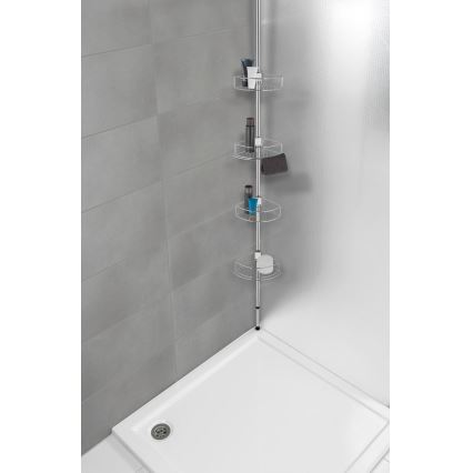 WENKO 21803100 - Γωνιακό ράφι DOLCEDO 31x275 cm, ανοξείδωτο ατσάλι/γυαλιστερό χρώμιο