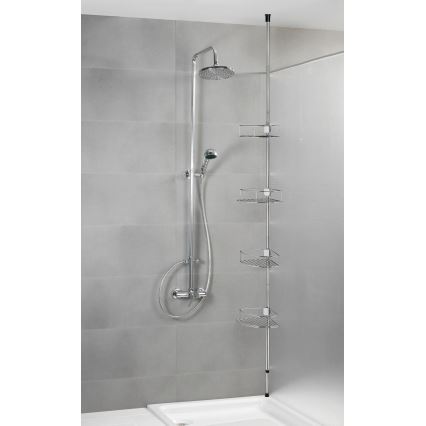 WENKO 21803100 - Γωνιακό ράφι DOLCEDO 31x275 cm, ανοξείδωτο ατσάλι/γυαλιστερό χρώμιο
