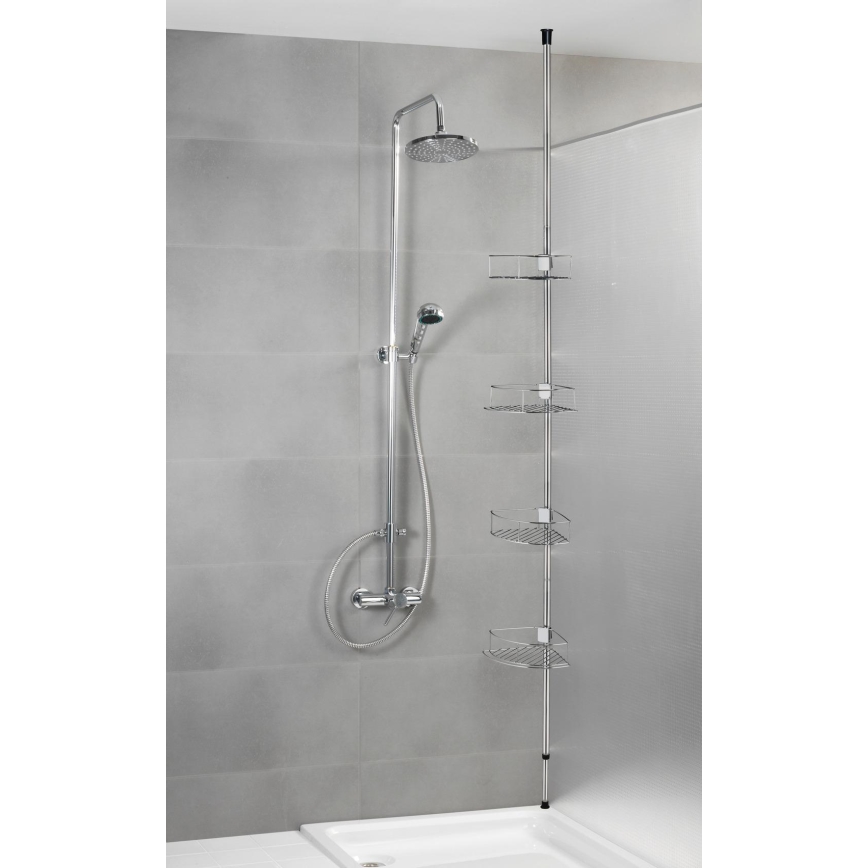 WENKO 21803100 - Γωνιακό ράφι DOLCEDO 31x275 cm, ανοξείδωτο ατσάλι/γυαλιστερό χρώμιο