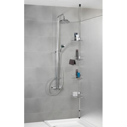 WENKO 21803100 - Γωνιακό ράφι DOLCEDO 31x275 cm, ανοξείδωτο ατσάλι/γυαλιστερό χρώμιο