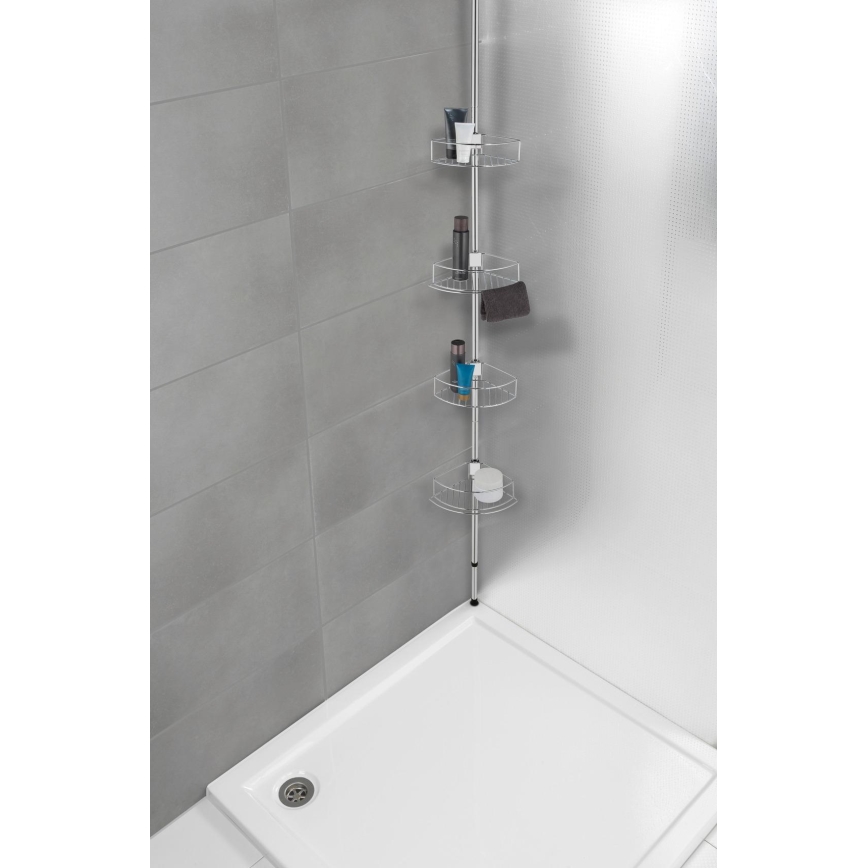 WENKO 21803100 - Γωνιακό ράφι DOLCEDO 31x275 cm, ανοξείδωτο ατσάλι/γυαλιστερό χρώμιο