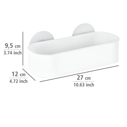 WENKO 21824100-Ράφι OSIMO πλαστικό 27x12 cm λευκό/διάφανο