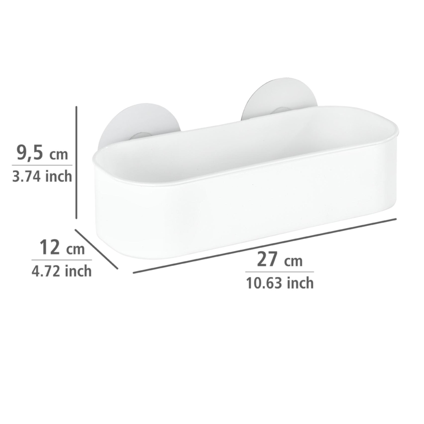WENKO 21824100-Ράφι OSIMO πλαστικό 27x12 cm λευκό/διάφανο