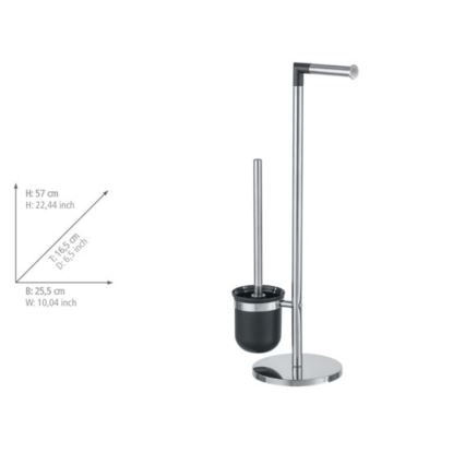 WENKO 21836800 - Βούρτσα WC PARUS 25,5x57 cm ανοξείδωτο/ασημί/μαύρο