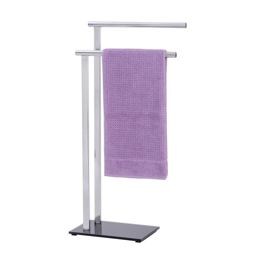 WENKO 22090100 - Βάση για πετσέτες LAVA 42x81 cm ανοξείδωτο ατσάλι/ασημί/μαύρο
