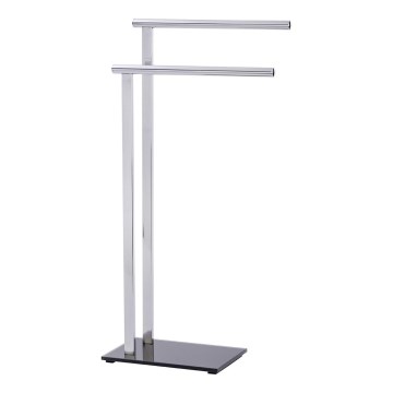 WENKO 22090100 - Βάση για πετσέτες LAVA 42x81 cm ανοξείδωτο ατσάλι/ασημί/μαύρο