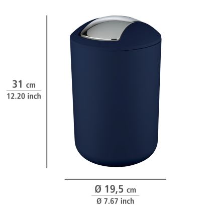WENKO 22521100 - Κάδος απορριμμάτων BRASIL 19,5x31 cm μπλε/γυαλιστερό χρώμιο