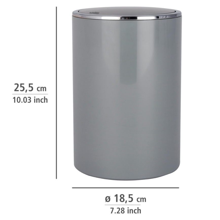 WENKO 22562100 - Καλάθι INCA 18,5x25,5 cm γκρι/γυαλιστερό χρώμιο