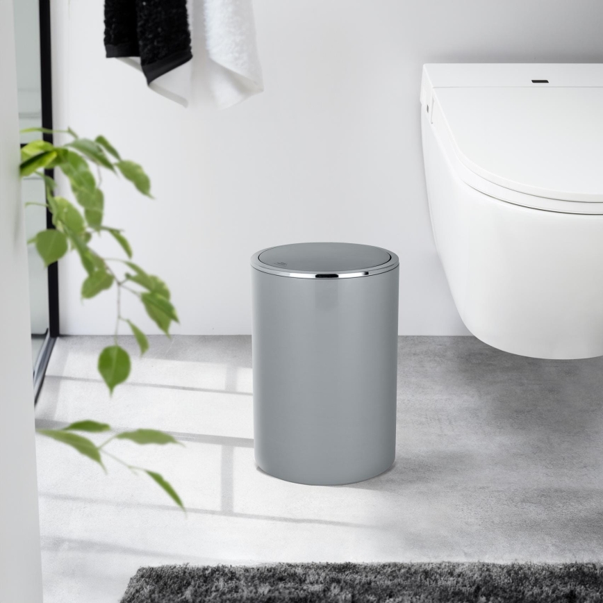 WENKO 22562100 - Καλάθι INCA 18,5x25,5 cm γκρι/γυαλιστερό χρώμιο