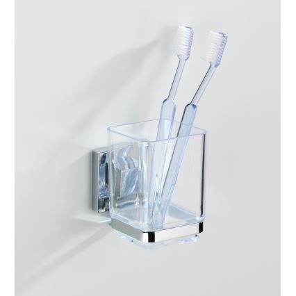 WENKO 22680100 -Ποτήρι VACUUM-LOC QUADRO ED 7,5x10 cm ασημί/γυαλιστ. χρωμιωμένο/διάφανο