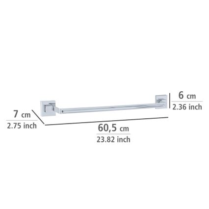 WENKO 22684100-Πετσετοκρεμάστρα VACUUM-LOC QUADRO ED 60,5x6 cm ασημί/γυαλιστερό χρώμιο