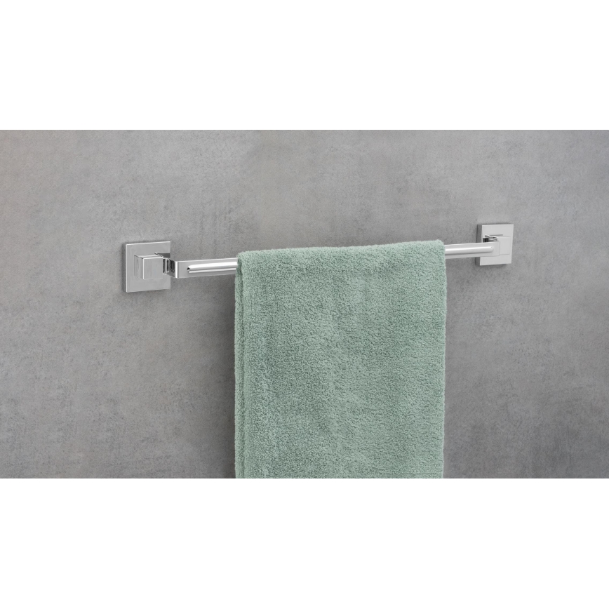 WENKO 22684100-Πετσετοκρεμάστρα VACUUM-LOC QUADRO ED 60,5x6 cm ασημί/γυαλιστερό χρώμιο