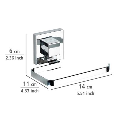 WENKO 22687100-Βάση για χαρτί υγείας VACUUM-LOC QUADRO ED 14x11 cm, γυαλιστερό χρώμιο