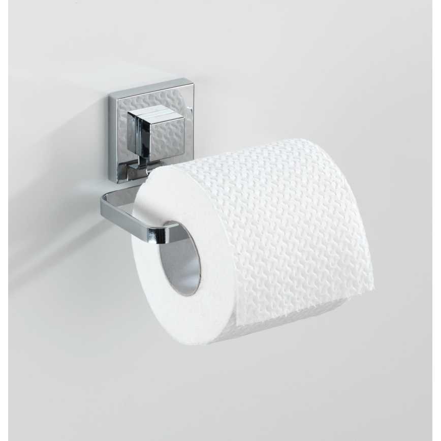 WENKO 22687100-Βάση για χαρτί υγείας VACUUM-LOC QUADRO ED 14x11 cm, γυαλιστερό χρώμιο