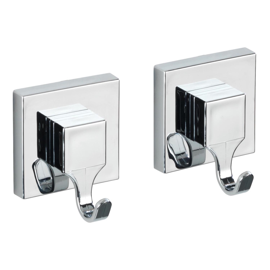 WENKO 22688100-Γάντζος VACUUM-LOC QUADRO ED 6x7 cm ασημί/γυαλιστερό χρώμιο