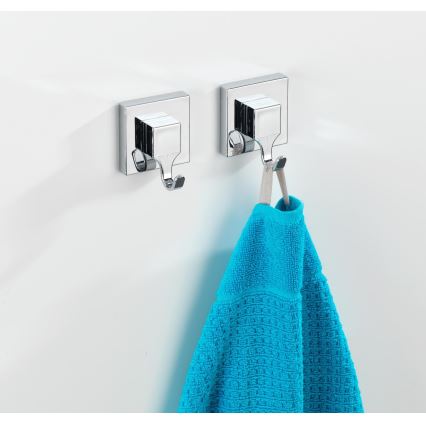 WENKO 22688100-Γάντζος VACUUM-LOC QUADRO ED 6x7 cm ασημί/γυαλιστερό χρώμιο