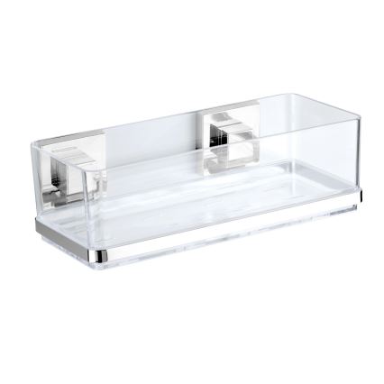 WENKO 22692100-Ράφι VACUUM-LOC QUADRO ED 25,5x14 cm ασημί/διαφανές