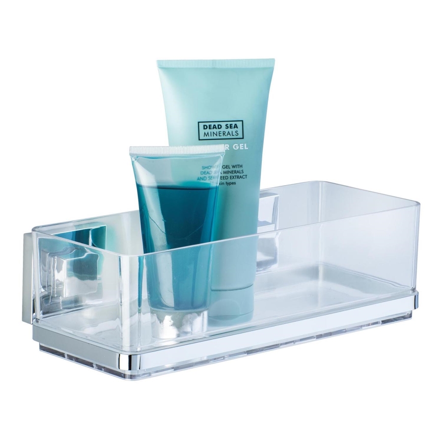 WENKO 22692100-Ράφι VACUUM-LOC QUADRO ED 25,5x14 cm ασημί/διαφανές