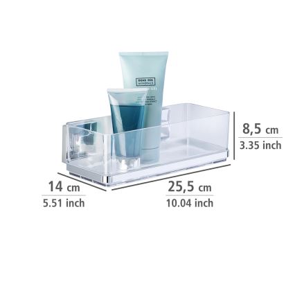 WENKO 22692100-Ράφι VACUUM-LOC QUADRO ED 25,5x14 cm ασημί/διαφανές