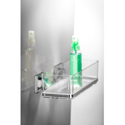 WENKO 22692100-Ράφι VACUUM-LOC QUADRO ED 25,5x14 cm ασημί/διαφανές