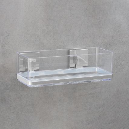 WENKO 22692100-Ράφι VACUUM-LOC QUADRO ED 25,5x14 cm ασημί/διαφανές