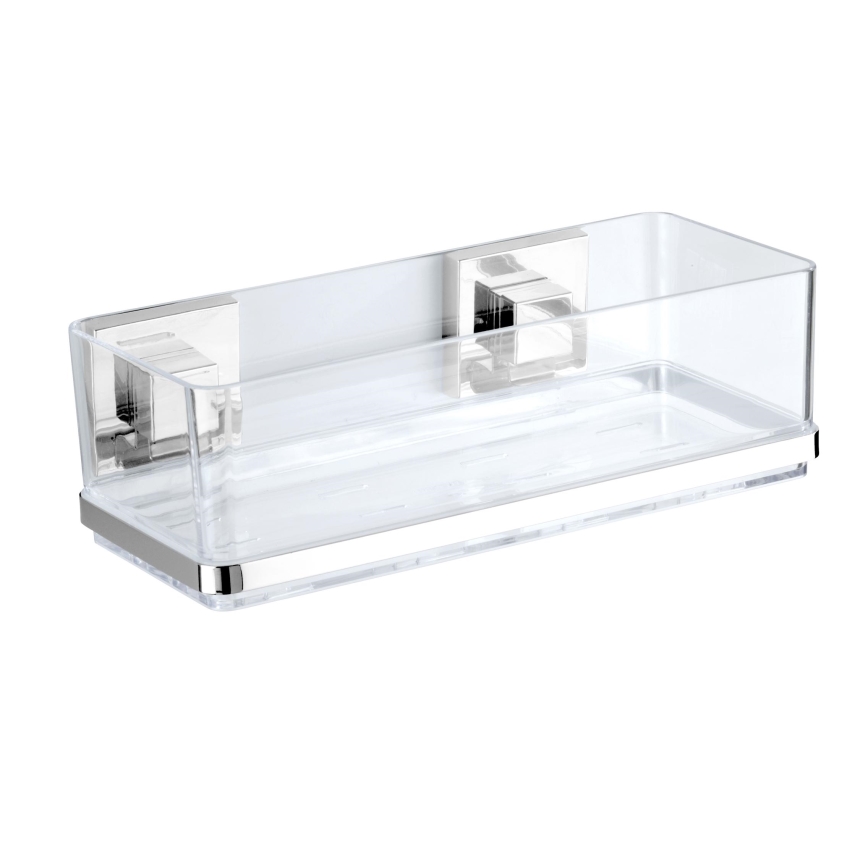 WENKO 22692100-Ράφι VACUUM-LOC QUADRO ED 25,5x14 cm ασημί/διαφανές