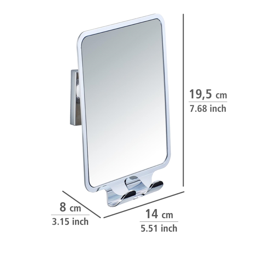 WENKO 22693100 - Καθρέφτης μακιγιάζ VACUUM-LOC QUADRO ED 14x19,5 cm γυαλιστερό χρώμιο