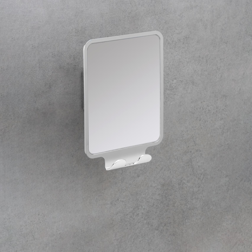 WENKO 22693100 - Καθρέφτης μακιγιάζ VACUUM-LOC QUADRO ED 14x19,5 cm γυαλιστερό χρώμιο