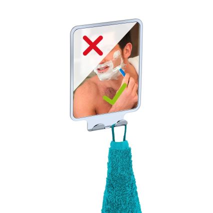 WENKO 22693100 - Καθρέφτης μακιγιάζ VACUUM-LOC QUADRO ED 14x19,5 cm γυαλιστερό χρώμιο