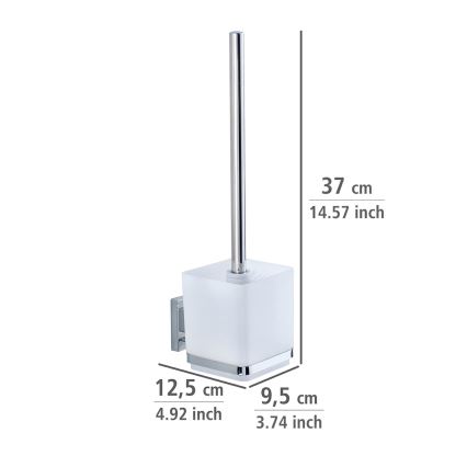 WENKO 22695100-WC βούρτσα VACUUM-LOC QUADRO ED 9,5x37 cm ασημί/γυαλιστερό χρώμιο/διαφανές